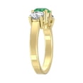 thumbnail image 4 of ARAIYA FINE JEWELRY 2 1/2 CT.T.W Round Shape Lab Grown Diamond and Natural Emerlad Three-Stone Engagement Ring | 10K Yellow Gold Anniversary Ring Size 6, 4 of 7