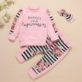 thumbnail image 2 of Styles I Love Baby Toddler Girls Daddy's Little Princess Flower Long Sleeve Top and Pants, Headband 3pcs Cotton Outfit (90/12-18 Months), 2 of 10
