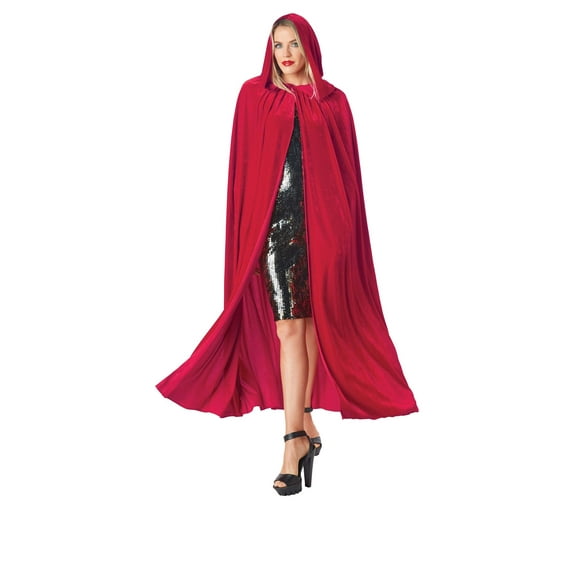Adult Red Velvet Hooded Cape