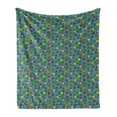 thumbnail image 1 of Childish Soft Flannel Fleece Throw Blanket, Print of Colorful Spinners Relaxing Adult Toys in Joyful Game Time Circle, Cozy Plush for Indoor and Outdoor Use, 60" x 80", Multicolor, by Ambesonne, 1 of 5