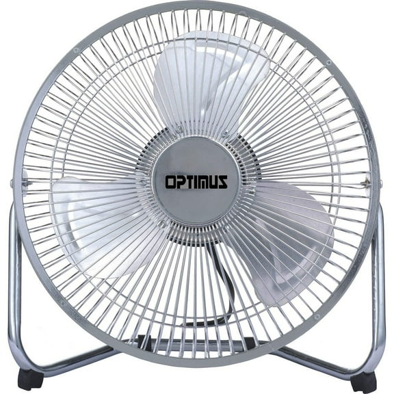 Optimus F-4092 Heavy Duty Aluminum 9 Inch 2 Speed Industrial Fan, Chrome