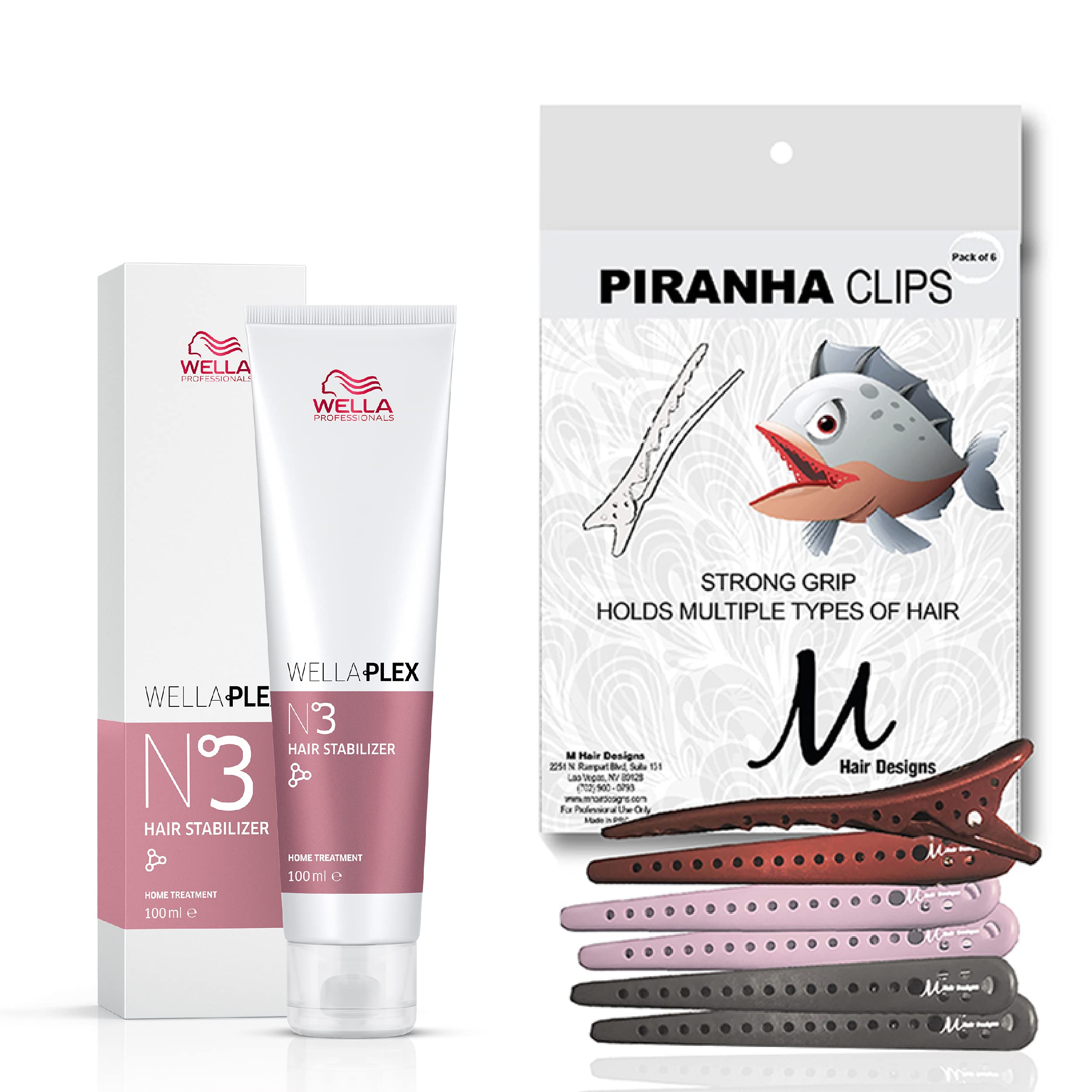 WellaPlex No. 3 Hair Stabilizer 100 ml and M Hair Designs Piranha Clips