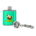 thumbnail image 2 of Chicken in Profile Stainless Steel 1oz Mini Flask Key Chain, 2 of 3