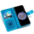 thumbnail image 3 of Compatible with Samsung Galaxy S9 Plus Wallet Phone Case and Tempered Glass Screen Protector Flip Credit Card Holder Stand Mandala Flower Cell Cover for S9+ 9S 9+ S 9 9plus S9plus Women Men Blue, 3 of 9