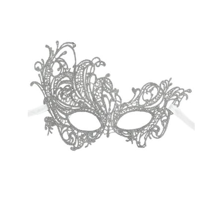 Women's Mythical Goddess Lace Phoenix Masquerade Mask, Silver