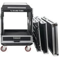 thumbnail image 2 of Sound Town 12U PA DJ Pro Audio Rack/Road ATA Case with 2U Drawer, 11U Slant Mixer Top, DJ Work Table, Casters, Pro Tour Grade (MR-DR12UT), 2 of 7