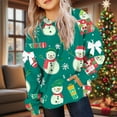 thumbnail image 2 of Atogsazn Childrens Girls Christmas Hoodies Casual Graphic Loose Fit Pullover Sweatshirt Fall Winter Fleece Tops with Pocket Green 3-4 Years Fashion, 2 of 5