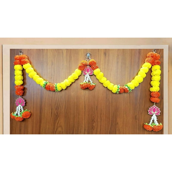 Swadeshi Desire's Entrance Hanging Marigold with Lotus Home Decoration