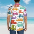 thumbnail image 4 of Honeii Doodle Cars Print Men’s Hawaiian Shirt,Classic Button-Down Short Sleeve Shirt, for Beach, Vacation, and Outdoor Activities,X-Large, 4 of 7