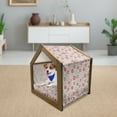 thumbnail image 3 of Christmas Pet House, Ornate Snowflakes Pattern in Circles Dots Winter Themed Old Fashioned Print, Outdoor & Indoor Portable Dog Kennel with Pillow and Cover, 5 Sizes, Ruby Pale Grey, by Ambesonne, 3 of 5