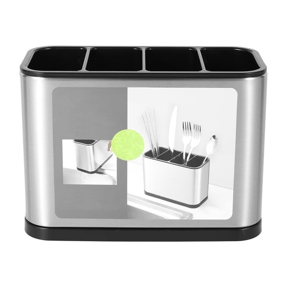 Hvxrjkn Stainless Steel Cutlery Holder – Rustproof Flatware Caddy for Kitchen Countertop, Spoon and Fork Organizer
