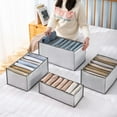 thumbnail image 6 of SharkTRUE Wardrobe Clothes Organizer, Foldable Closet Clothing Organizer with Handles, Divided Clothes Drawer, Closet Shelf Organizer Boxes, for Jean Sweater Shirt Pants Underwear Bra, 6 of 9