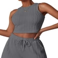 thumbnail image 1 of Ladies Shorts Set  Sleeveless Crew Neck Top with Matching Solid Shorts, 1 of 4