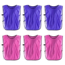 Uxcell Soccer Pinnies Training Vest 22 x 14 Inch Team Practice Pinnies Jersey Pink/Purple 6 Pack