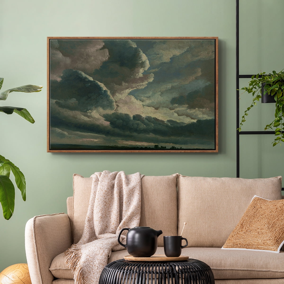 Vintage Landscape-CCXXXVII By Wexford Home Framed in Walnut Wood Gallery Wrapped Canvas 27 in. x 41 in.