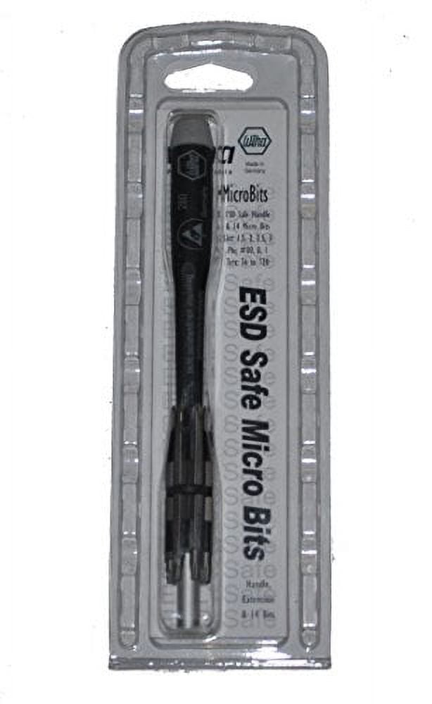 Wiha 75093 16 Piece System 4 ESD Slotted, Phillips and Torx Micro Bit Set