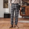 thumbnail image 3 of GINGTTO Men's Stretch Casual Plaid Chino Pants Slim Fit Dress Pants, 3 of 6