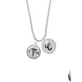 thumbnail image 2 of Delight Jewelry Silvertone Domed Black CM Silvertone Script Initial Disc - C - Charm Necklace, 20"+3", 2 of 4