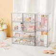 thumbnail image 5 of Stackable Storage Drawers Set of 5, Clear Plastic Organizer Bins for Beauty Supplies,Ideal for Vanity, Bathroom,Cabinet,Pantry Organization, 5 of 6