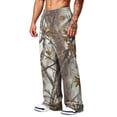 thumbnail image 3 of Havenx Mens Baggy Camo Pants Wide Leg Dry Leaf Print Elastic Waist Sweatpants with Pockets Open Bottom Camouflage Trousers Workout Athletic Jogger Soft Lounge Streetwear,Camel L, 3 of 7
