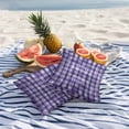 thumbnail image 5 of 2 Pack Outdoor Waterproof Throw Pillow Covers,Modern Purple Checkered Decorative Square Pillow Case Patio Pillowcases for Chair Couch Sofa 16x16in, 5 of 9