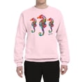 thumbnail image 2 of Wild Bobby, Colorful Rainbow Seahorses Animal Lover Unisex Crewneck Graphic Sweatshirt, Light Pink, 3XL, 2 of 3