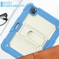 thumbnail image 3 of Rugged Case For iPad Pro 11 2022/2021/2020/2018 – 3-Layer Protection Shockproof Stand Cover with Screen Protector, Adjustable Stand, Shoulder Strap, & Pencil Holder -- Skyblue, 3 of 10