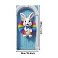 thumbnail image 3 of Easter Decorations Clearance Easter Party Door Cover Outdoor Easter Bunny Decor Easter Door Curtain for Holiday Decoration Background, 70.87x35.43in, 3 of 6