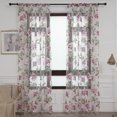 thumbnail image 3 of Peggybuy Rideaux de Tulle Pivoine pour Salon Fenêtre Florale Rideau Transparent (Rose), 3 of 8