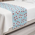 thumbnail image 2 of Coastal Bed Runner, Nautical Sea Themed Composition with Pastel Colored Stripes Background, Decorative Accent Bedding Scarf for Hotels Homes and Guestrooms, Queen, Pale Blue White Red, by Ambesonne, 2 of 2