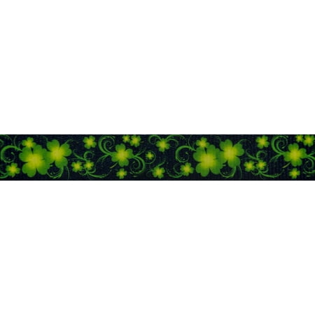 Country Brook Design® 1/2 inch Clovers in the Wind Polyester Webbing, 5 Yards
