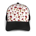 thumbnail image 3 of Naloa Red Mushroom Adult adjustable Print Baseball Hat, Patchwork curved brim baseball capfor Men and Women, One Size, 3 of 5