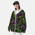 thumbnail image 4 of Pofeuu Neon Mardi Gras Print Sun Protection Outdoor Lightweight Full Zip UV Cooling Hoodie Long Sleeve Summer Clothing for Outdoor Hiking-X-Large, 4 of 5