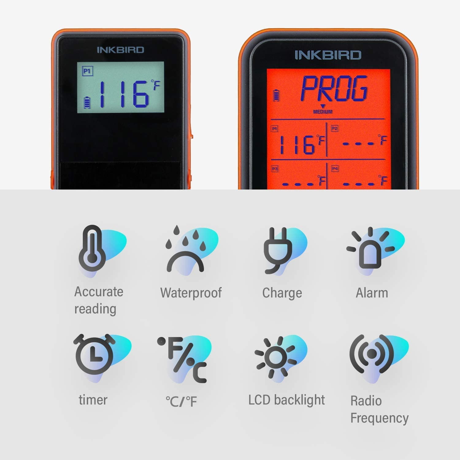 Inkbird Irf 4s Wireless Meat Thermometer For Grilling And Smoking 1500ft Waterproof Digital Cooking Food Oven Grill Thermometer With Timer Alarm 4 Probes For Bbq Thermometer Walmart Walmart 