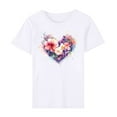 thumbnail image 4 of Rciityk T Shirts for Women Summer Spring Tops New Valentine's Day Print Crewneck Short Sleeve Tee Blouses, 4 of 5