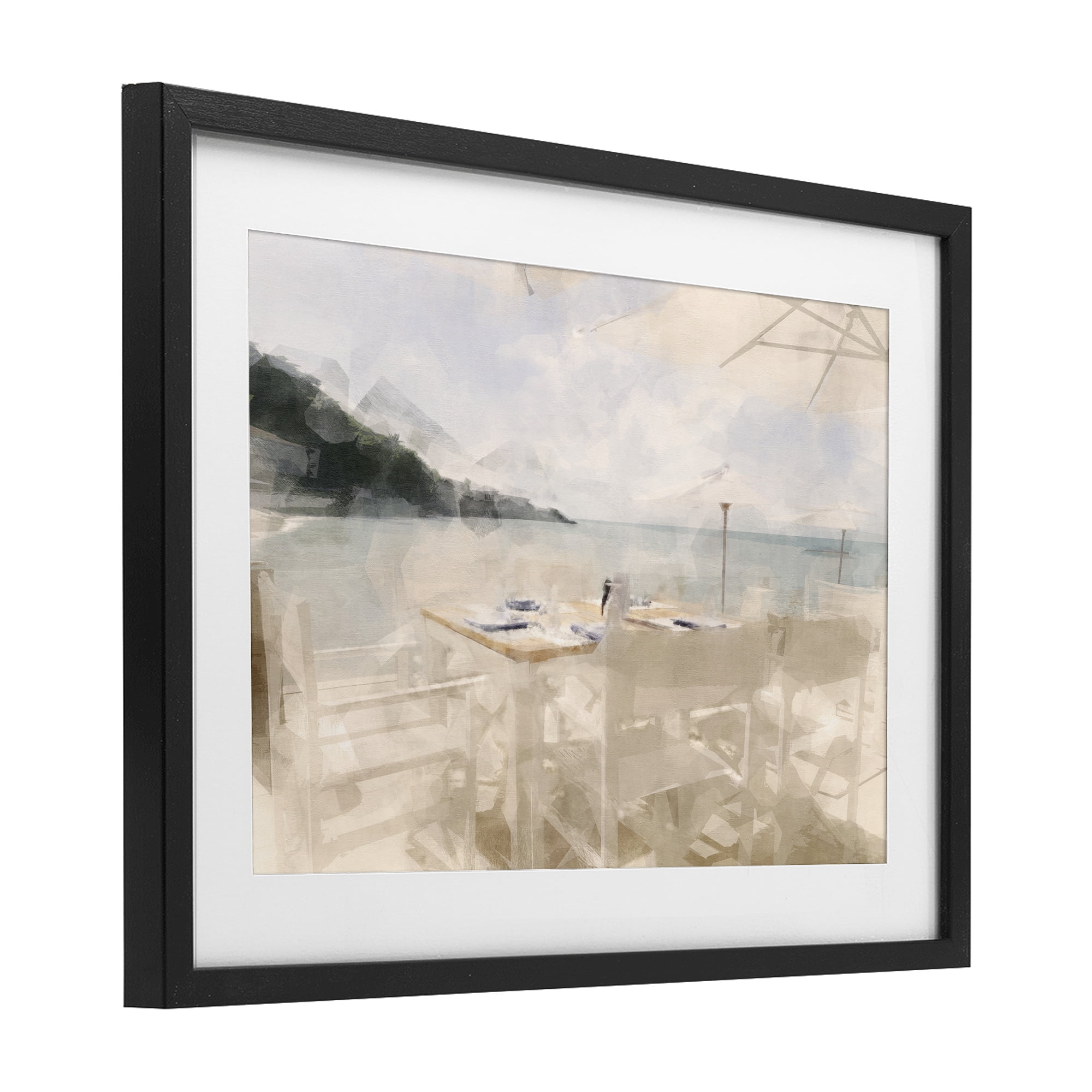 Stupell Industries Table By The Sea Black Framed Print Under Glass, design by Noah Bay