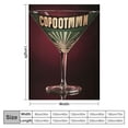 thumbnail image 4 of COMIO  Alcohol Throw Blanket, Hand-Drawn Cosmopolitan Cocktail on Retro Grungy Background with Starburst Ornament, Flannel Accent Piece Soft Couch Cover for Adults, Multicolor, 4 of 6