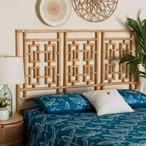 bali & pari Galvan Boho Standalone Headboard, Queen, Light Honey