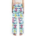 thumbnail image 3 of FORMRS Women's Pajama Pants with Pockets Soft Comfy Loungewear Sleep Bottom, Sizes S-2XL, Yellow Hand Drawn Sailboats, 3 of 8