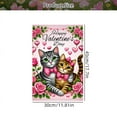 thumbnail image 2 of 1 piece, Valentine's Day Double-sided Garden Flag - 2D flat cute kitten embrace pattern design, courtyard logo, perfect for courtyard, lawn and outdoor decoration, garden decoration, party decoration, 2 of 8
