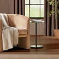 thumbnail image 7 of mDesign Metal/Glass Top Round Accent Side/End Drink Table Furniture, Matte Black, 7 of 7