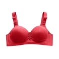 thumbnail image 1 of dmqupv Bras for Women No Steel Ring Thin Women Bra Hole Lace Breathable Gathers Underwear Comfort Bra Red 44/100BC, 1 of 4