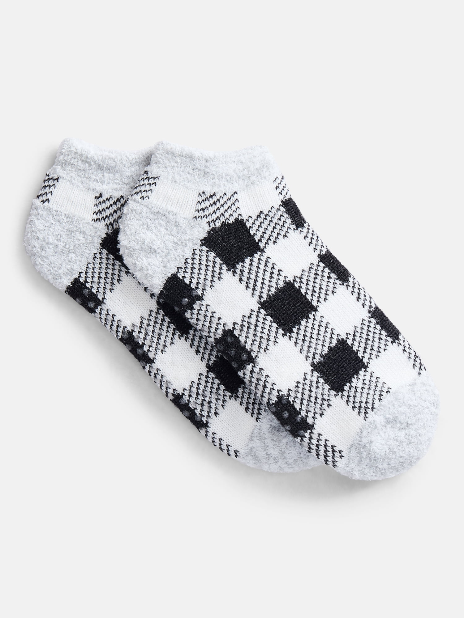 Joyspun Women's Double Layer Low Cut Lounge Socks, 3 Pack, Shoe Sizes 4-10