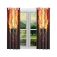 thumbnail image 2 of MKHERT Burning Skull Window Curtain Kitchen Curtains Window Treatments 26x39 inch,Set of 2, 2 of 3