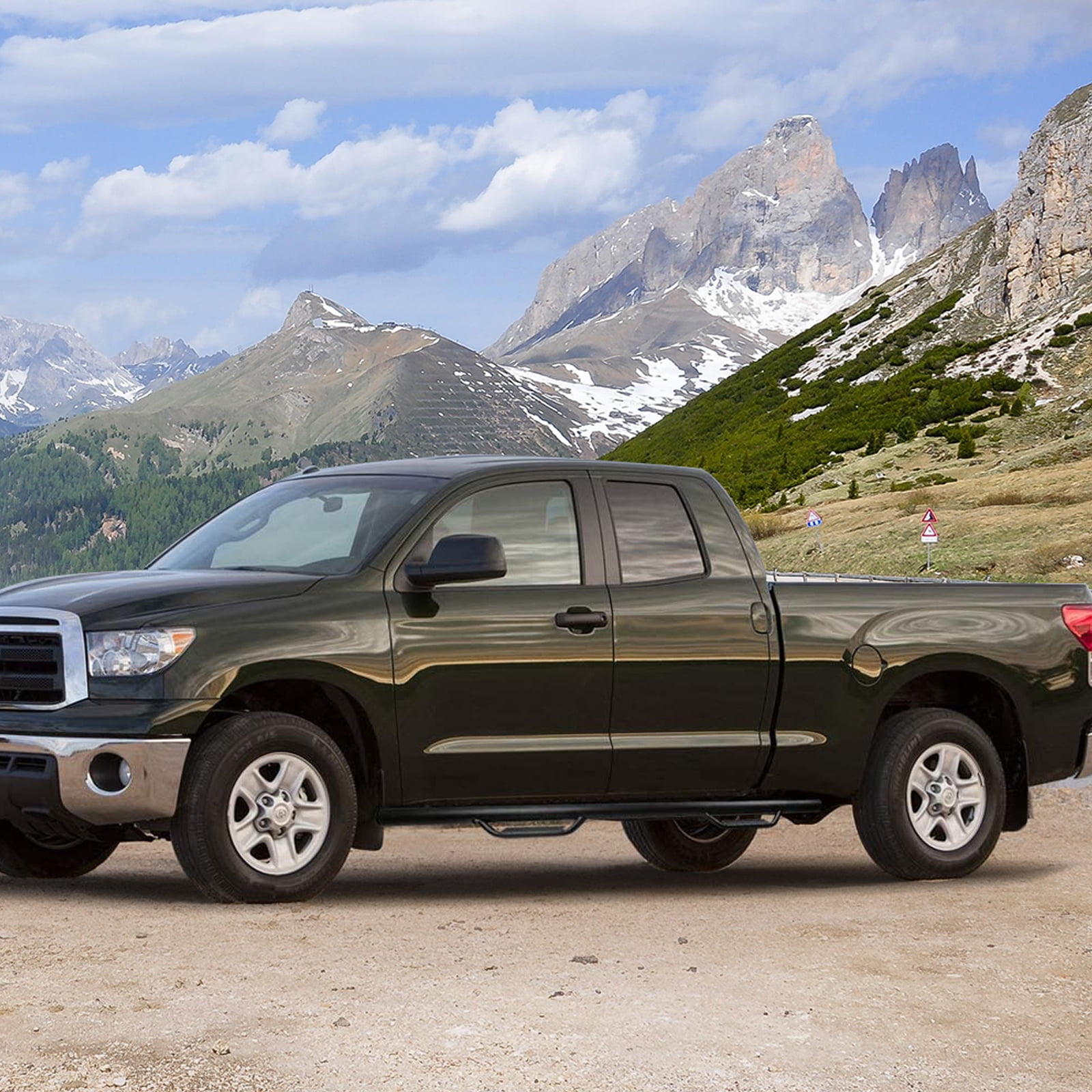Ikon Motorsports Running Boards Compatible with 07-21 Toyota Tundra Crew Max Black Side Step Nerf Bars