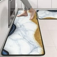 thumbnail image 2 of Kitchen Rugs Sets Of 2,Blue Marble Gold Wave Pattern Anti Fatigue Kitchen Mat Rugs Non Slip Washable,Decorative Kitchen Floor Mats for Kitchen,Sink,Laundry,17"x47"+17"x47", 2 of 5