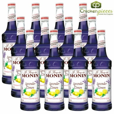 Monin Premium Lavender Lemon Syrup, Botanical Citrus Fusion for Artisan Beverages, 750 mL (25.36 oz) - Bulk 12/Case