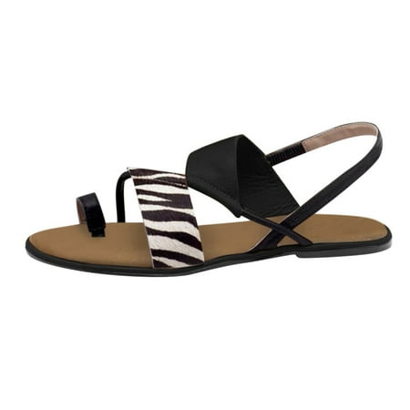 

Lyinloo Women Flat Heel Flip-Flops Slip-On Sandals Casual Sandals Beach Sandals Shoes Black 39