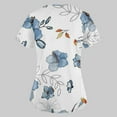 thumbnail image 7 of EHTMSAK Scrub Tops Women Floral with Pocket Nurses Uniform Workwear Tunic Casual Short Sleeve V-Neck Clinic Blouse Carer Top on Clearance Sky Blue 2X, 7 of 7