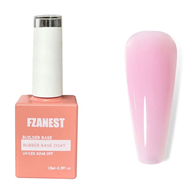 Esmalte de uñas en gel FZANEST Rubber Base Milky Pink con gel constructor